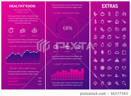 Healthy food infographic template, elements, icons Healthy food infographic template, elements, icons 36377343