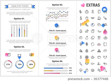 Healthy food infographic template, elements, icons Healthy food infographic template, elements, icons 36377486
