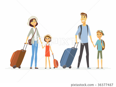 Family on holiday - cartoon people characters Family on holiday - cartoon people characters 36377487