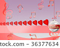Illustration of hearts on a red background  36377634