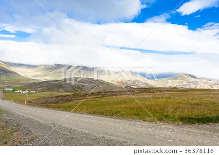 dirty road near Skeggjastadir farm in Iceland 36378116