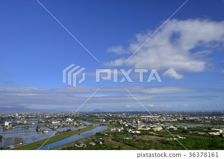 宜蘭縣,龜山島,島嶼,農村,農田,冬山河,水,河流,建築物,房子,農田,藍 36378161