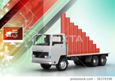 Transportation of business graph in truck Transportation of business graph in truck 36378396