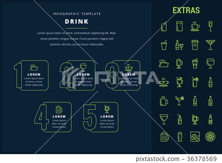 Drink infographic template, elements and icons. 36378569