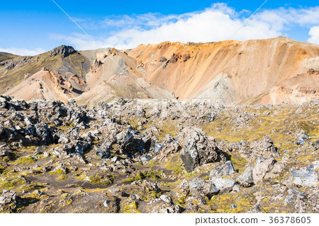 rocks and mountain near Laugahraun lava field 36378605