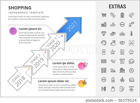 Shopping infographic template, elements and icons. - Stock Illustration ...