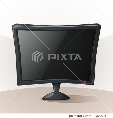 Cartoon monitor on the table. Cartoon monitor on the table. 36380188
