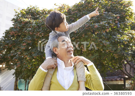 Grandfather, grandson, horse, ride Grandfather, grandson, horse, ride 36380593