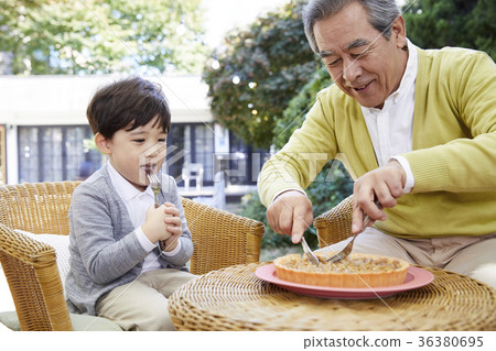 Grandfather, grandson, food Grandfather, grandson, food 36380695