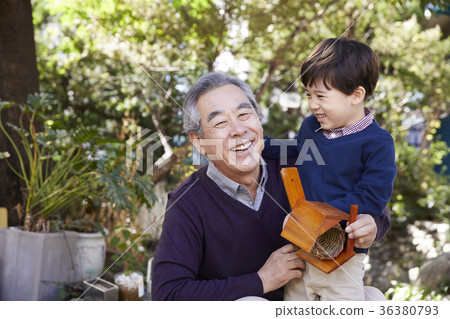 Grandfather, grandson, new house 36380793