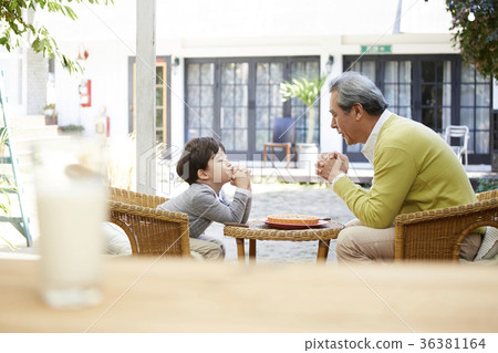 Grandfather, grandson, food Grandfather, grandson, food 36381164