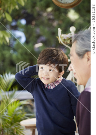 祖父，孫子，在一起，幸福 36381188