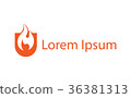 Abstract icon representing fire and water 36381313