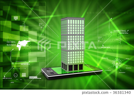 smart phone with real estate concept 36381340