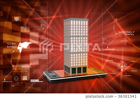 smart phone with real estate concept 36381341