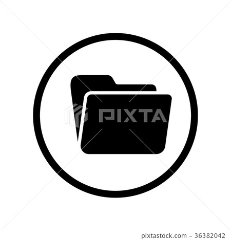 Vector of Folder icon in Circle line 36382042
