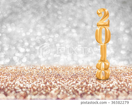 happy new year 2018 gold number at sparkle glitter 36382279