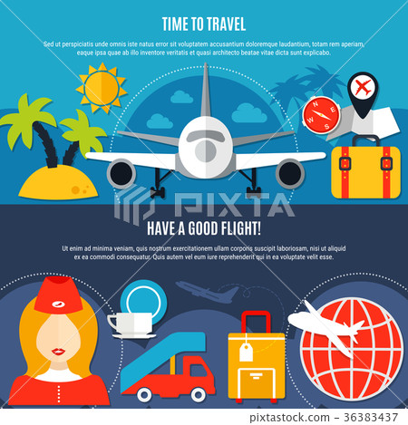 Air Travel 2 Flat Airlines Banners 36383437