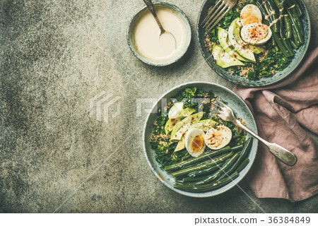 Healthy vegetarian protein rich breakfast bowls 36384849