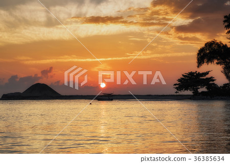 sea view scenery over stunning sunrise background sea view scenery over stunning sunrise background 36385634