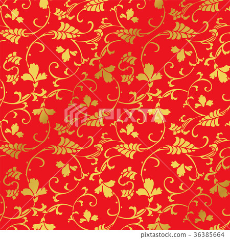 Seamless Golden Red Traditional Chinese Background Seamless Golden Red Traditional Chinese Background 36385664