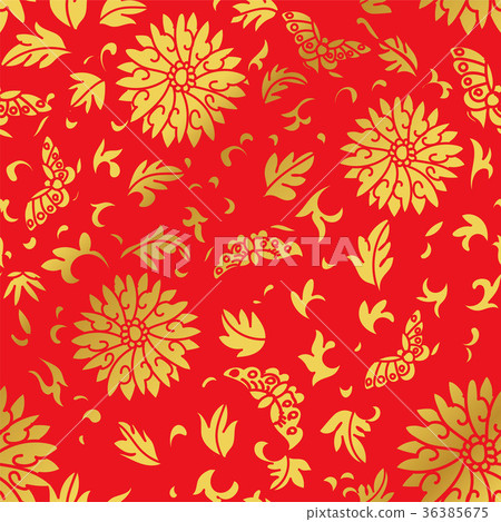 Seamless Golden Red Traditional Chinese Background Seamless Golden Red Traditional Chinese Background 36385675
