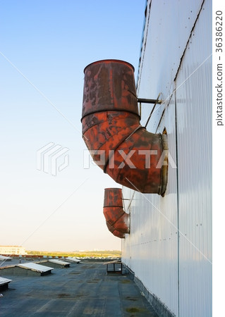 Old industrial pipes on plant Old industrial pipes on plant 36386220