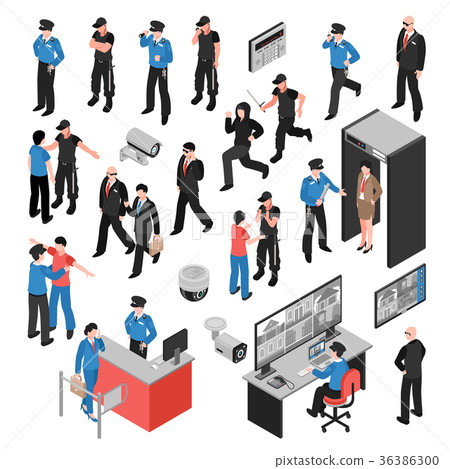 Security Isometric Icons Set 36386300