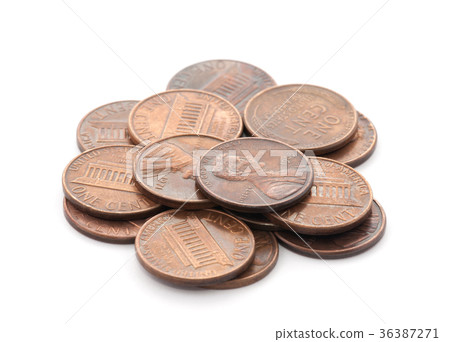 American cents on white background  36387271