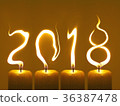 Happy new year 2018 - candles 36387478