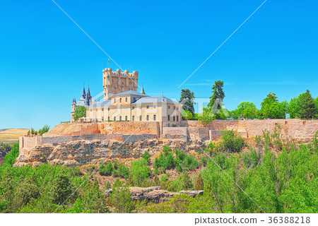 Panoramic landscape at Alcazar of Segovia Panoramic landscape at Alcazar of Segovia 36388218