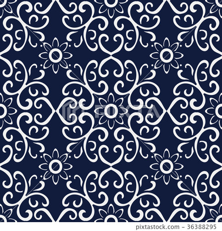 Seamless China blue Plant pattern background Seamless China blue Plant pattern background 36388295