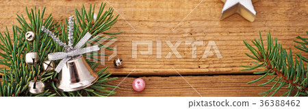 Christmas Background with Silver Glass Bell. Christmas Background with Silver Glass Bell. 36388462
