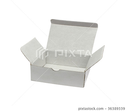 Blank opened cardboard box isolated on white Blank opened cardboard box isolated on white 36389339
