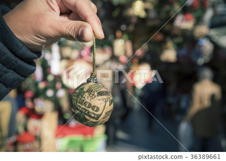 dollar ball in a christmas market 36389661