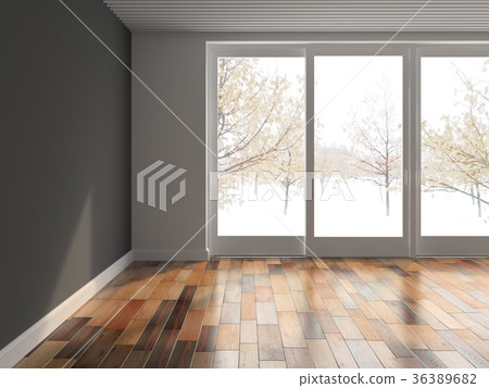 Interior empty room 3D rendering 36389682