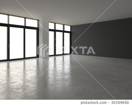 Interior empty room 3D rendering 36389688
