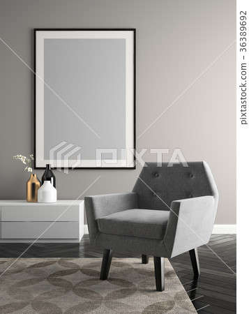 Interior modern design room 3D illustration 36389692