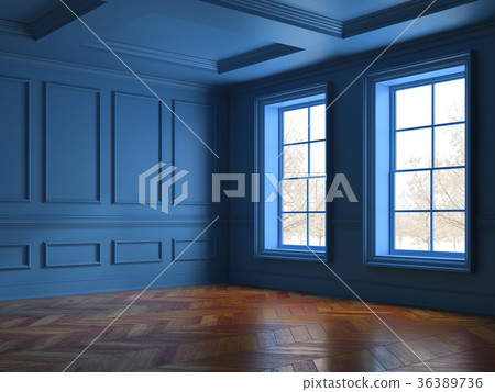Interior empty room 3D rendering 36389736