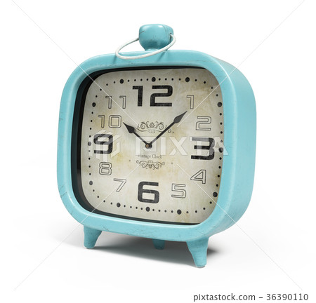 Retro alarm clock isolated on white background - Stock Illustration ...
