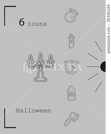 Collection of 6 halloween icons. Vector Collection of 6 halloween icons. Vector 36390284