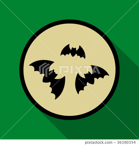 Flat icon with shadow bats Flat icon with shadow bats 36390354