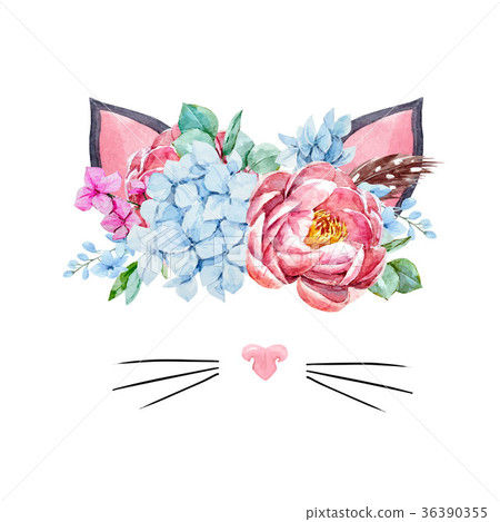 Watercolor floral vector composition Watercolor floral vector composition 36390355