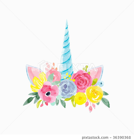 Watercolor floral vector composition Watercolor floral vector composition 36390368