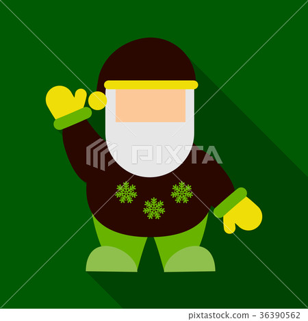 Flat Icon with shadow Santa Claus 36390562