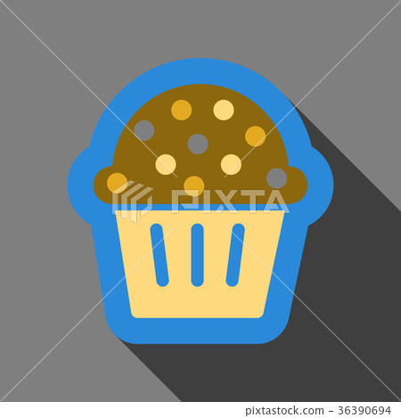 Flat Icon with shadow Christmas cupcake Flat Icon with shadow Christmas cupcake 36390694