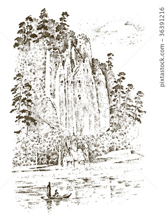 Rural church on the mountain or cliff. rustic 36391216