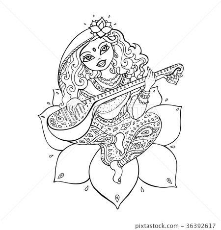 Hindu Goddess Saraswati. Hindu Goddess Saraswati. 36392617