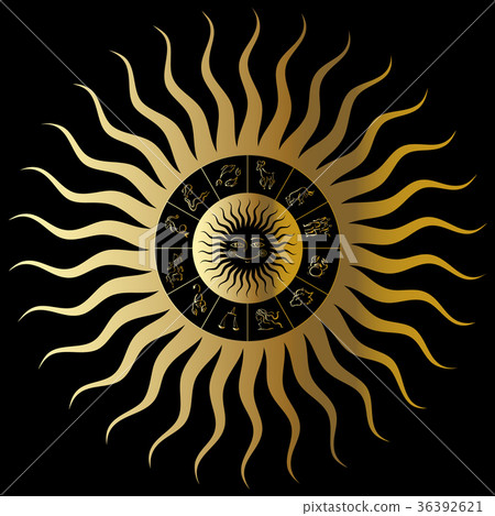 Zodiac circle with horoscope signs Zodiac circle with horoscope signs 36392621