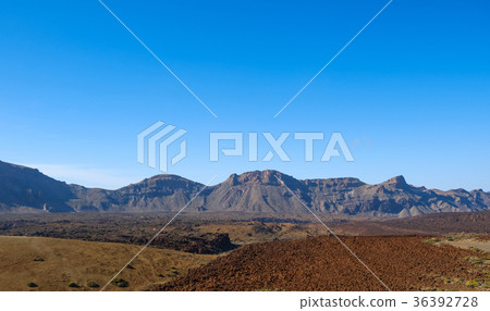 mountain landscape panorama, desert blue sky 36392728